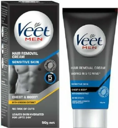 Pack of 2x 50g Veet Men Hair Removal Cream For Sensitive skin,Chest & Body |BP