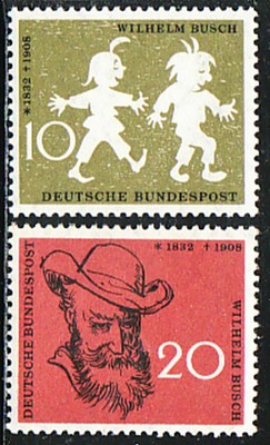 Germania annata 1958 Mazzi BRD MAX Moritz Busch fiabe Michel 281-282 ** 