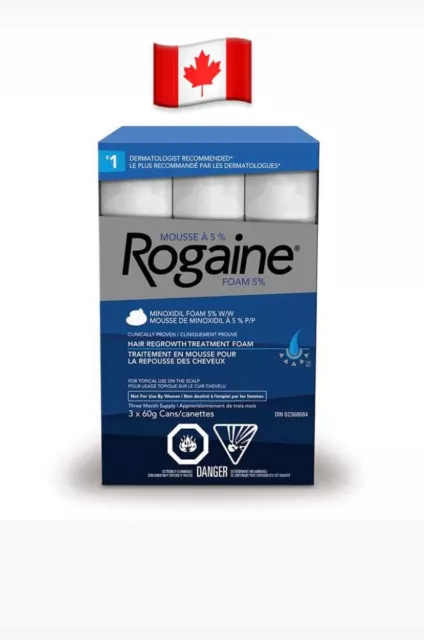 Men's Rogaine 5% Minoxidil Foam Hair Regrowth Treatment – FREE SHIP CANADA