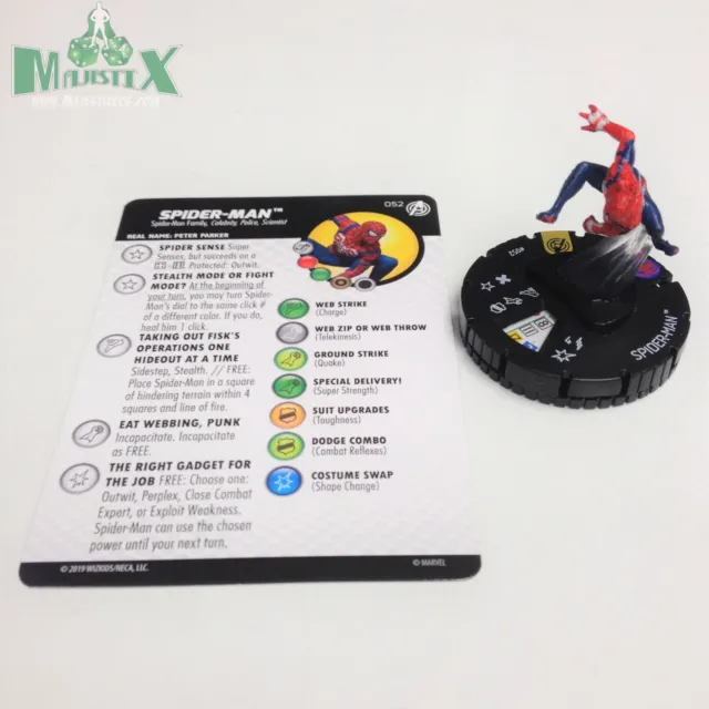 Heroclix Captain America and The Avengers set Spider-Man #052 Super Rare w/card!