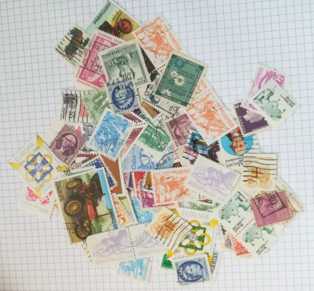 Kleines Lot verschiedener, papierfreier Briefmarken vom Kontinent Amerika