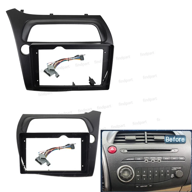 9'' Car Radio Stereo Dash Fascia Frame Bezel W/Harness for Honda Civic 2006~11