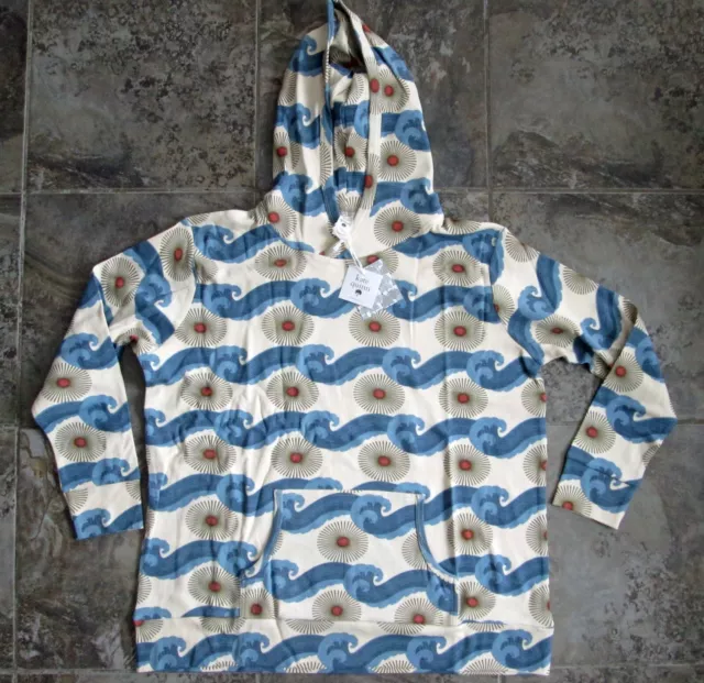 NWT Kate Quinn Kanga Boxy Hoodie Pullover Sweatshirt Organic Cotton Ocean Sun