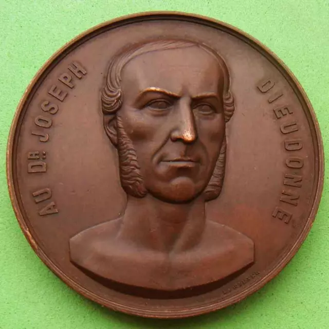 MEDICINE BELGIAN DOCTOR Joseph Dieudonne 1865 Bronze Medal by LEOPOLD ...