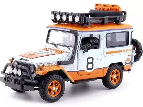 1974 Toyota FJ40 Hard Top Off Road Con Portaequipajes Gulf Edition 1:24 Motor Ma