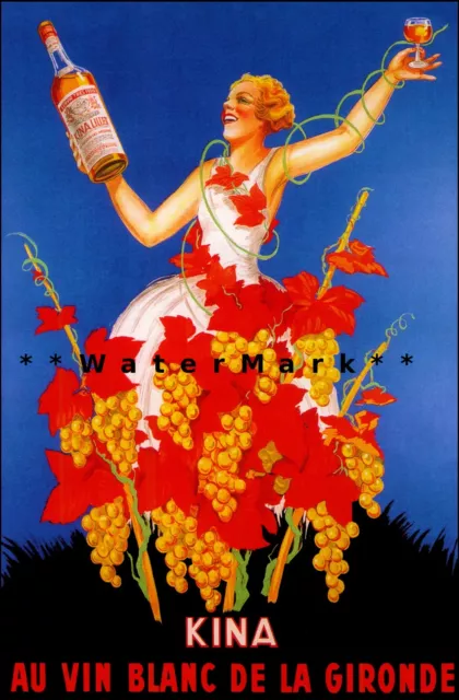 Kina Lillet 1937 French Champagne Vintage Poster Print Retro Style Art Advert