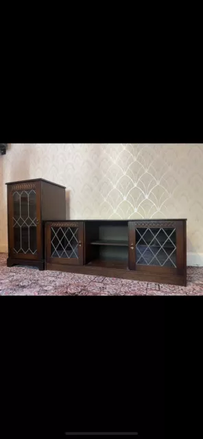 Antique Mahogany Tv Hifi Display Cabinet