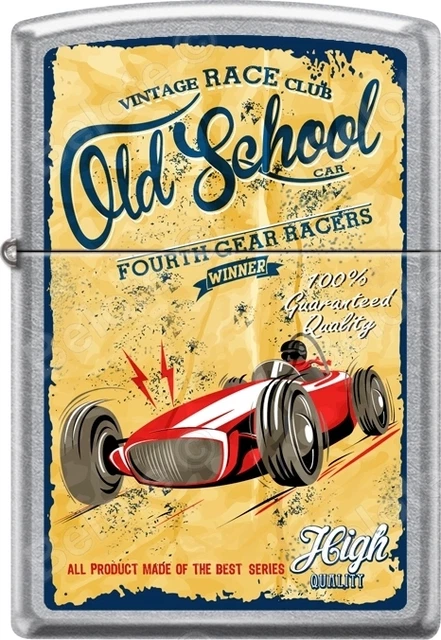 Zippo Old School Vintage Fourth Gear Race Club Street Chrome WindProof Lighter