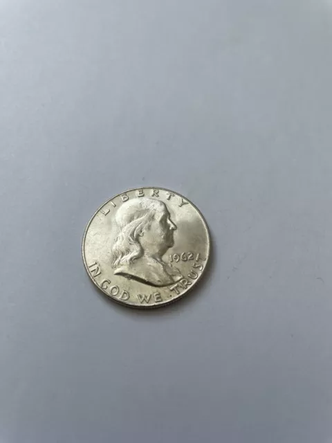 1962 D Ben Franklin Half Dollar Coin 90% Silver