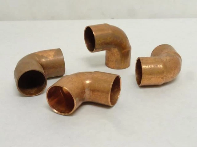 185038 Old-Stock; Industry-Std 5P054 Lot-4 Wrot Copper Elbows; 90Deg; 1" C x C