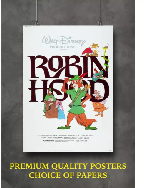 Robin Hood Animation Classic Movie Art Large Poster Print Gift A0 A1 A2 A3 A4