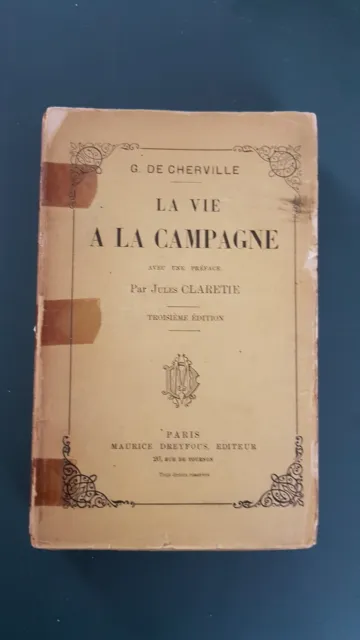 G DE CHERVILLE  LA VIE A LA CAMPAGNE 1891 cuisine recette