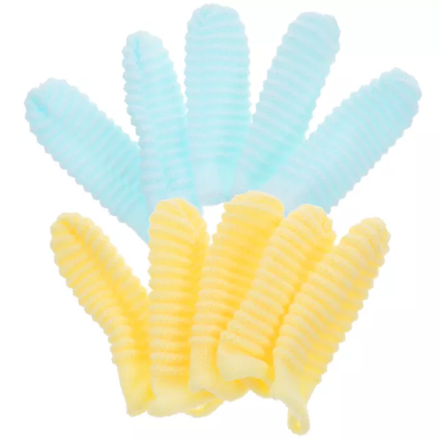 10 Pcs Pet Toothbrush Gloves Polyester Soft Bristles Dogs Cat Toothpaste and