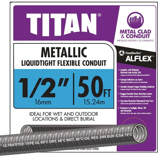 Southwire 1/2 In. x 50 Ft. Flexible Flexible Metal Conduit 55082622 Southwire