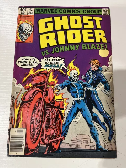 Ghost Rider #43 - Marvel Comics 1980 -Newsstand - Ghost Rider vs Johnny Blaze