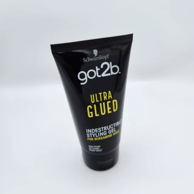 SCHWARZKOPF got2b Ultra Glued Styling Gel 150ml.NON-STICKY,NO FLAKES,CRAZY HOLD