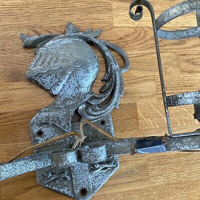 Antique Vintage Banksway Medieval Knight Shields Gothic Design Wall Light Lamp 3