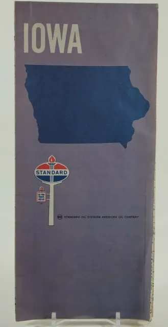 Vintage Original 1970'S Standard Oil Company Iowa Travel Map Estate Find