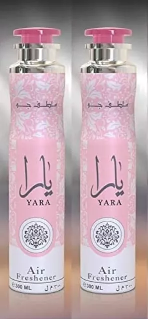 2 x 300ml Yara Air Freshener Spray- Odor Eliminator - Long Lasting