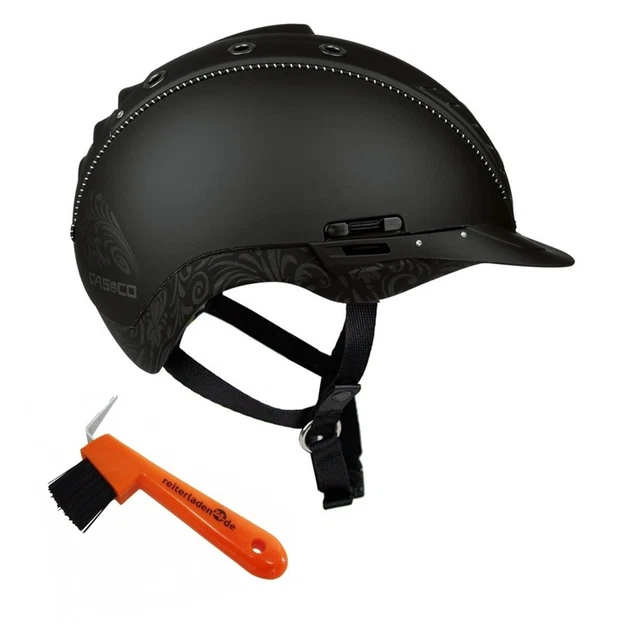 Reithelm MISTRALL-2 Casco schwarz floral + Hufkratzer Reiterladen24.de