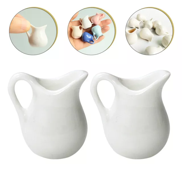 2 Pcs Mini Lattiera Ceramica Pressini Per Espresso Mano Wdt Decorazioni Casa