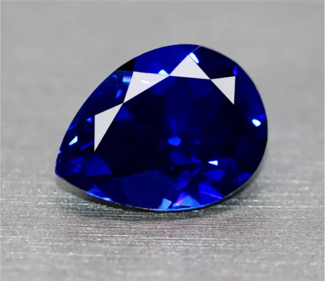 Top Quality Pear Cut Blue Color Sapphire Lab-Created Aaaaa+ Loose Gemstones 1Pcs