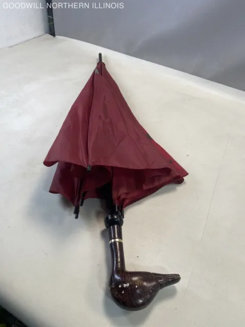 Aramis Red Duck Umbrella w/ Wood Handle