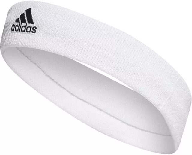 Adidas Headband White Tennis Running Sweatband Mens One Size 100% Genuine New