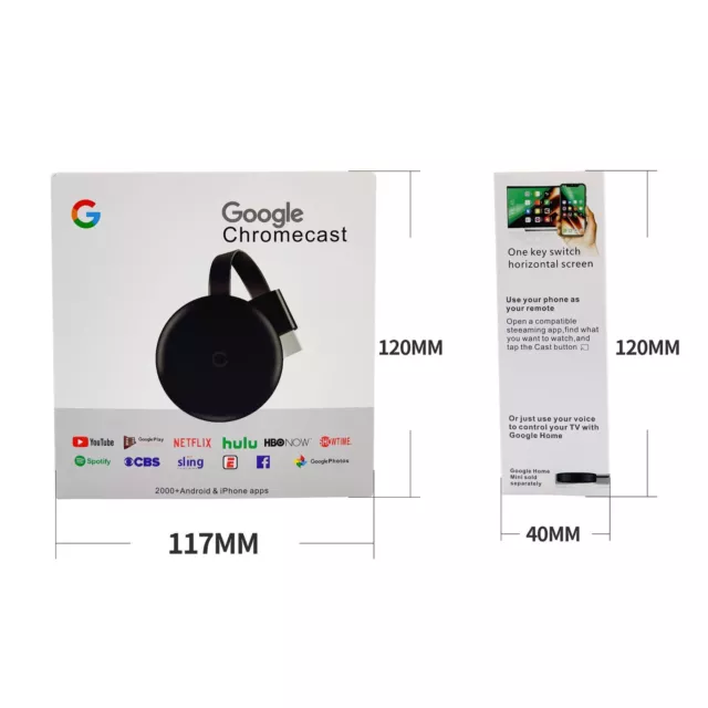 For Chromecast Google Wireless HDMI-Compatible HD Display Media Streaming Video！