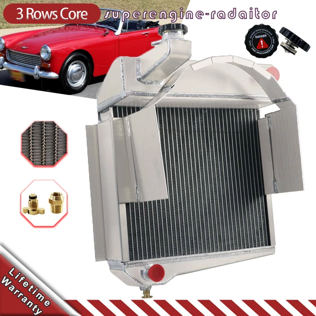3 Rows Radiator For 1960-1967 Austin Healey Sprite Bugeye, MG Midget 948/1098 US 3 Rows Radiator For 1960-1967 Austin Healey Sprite Bugeye, MG Midget 948/1098 US