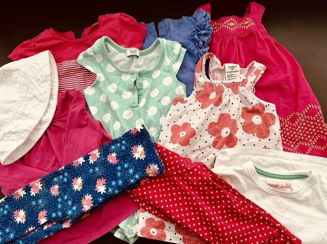 Girls Bundle Baby/Toddler Clothing Dresses/Tops/Bottoms/Hat 12- 18 Months