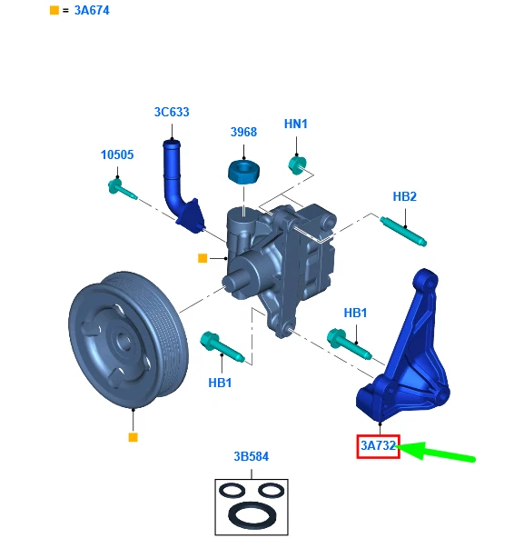 FORD RANGER T6 MK1 Power Steering Pump Bracket 1720896 AB393C631AA NEW GENUINE 95.96