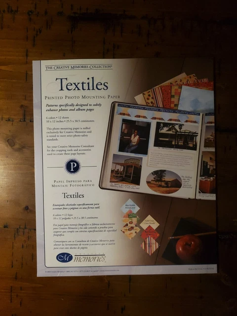 Papel de montaje fotográfico impreso textiles 6 colores 12 hojas 10x12 recuerdos creativos