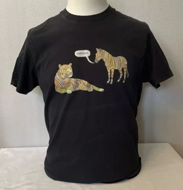 Vintage Paul Smith Men’s T-shirt With Zebra And Big Cat Print - Size Med