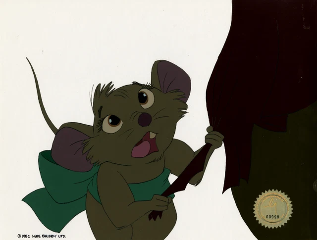 Secret of NIMH Don Bluth production animation cel 1982 LJE Seal COA 6