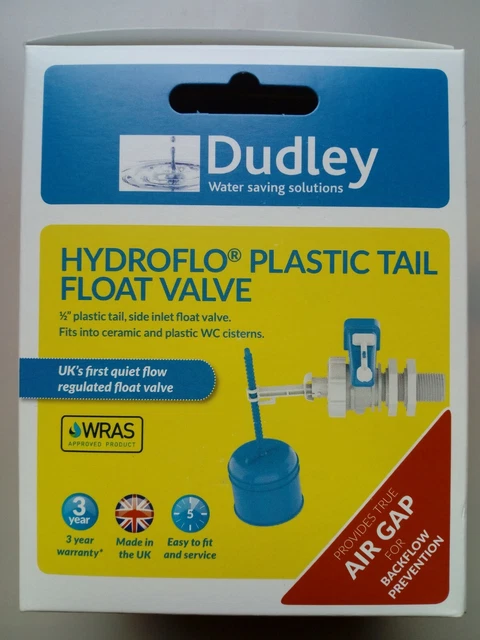 THOMAS DUDLEY HYDROFLO Plastic Tail Float Valve Toilet Cistern Side ...