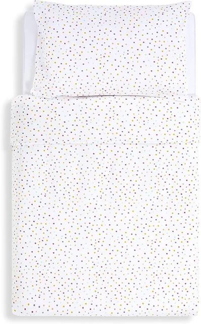 Juego de funda de edredón y funda de almohada para cuna - diseño de punto multicolor - luz y jersey
