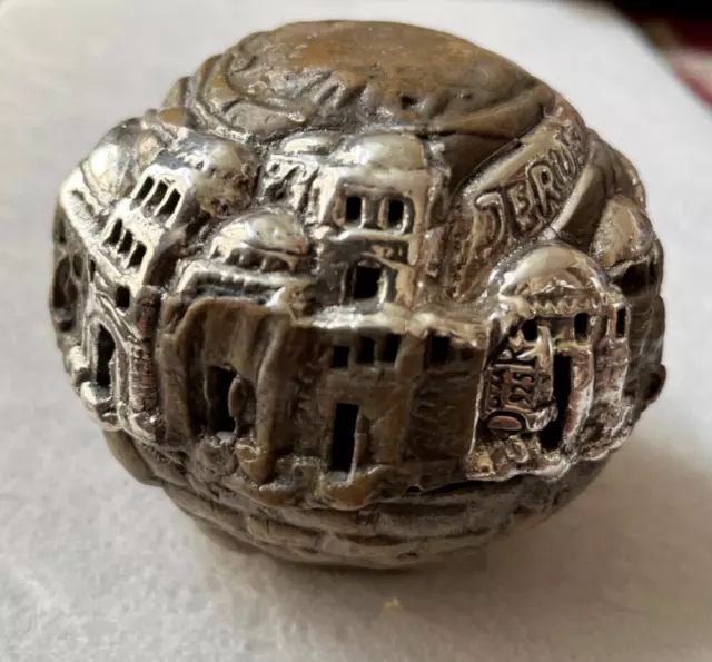 Jerusalem Sculpture by Ben Zion -Sterling Silver-Spherical -Israel -NEW in Box