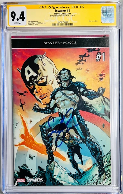 Sebastian Stan Signed CGC Signature Series Graded 9.4 Marvel Invaders #1