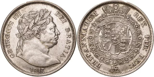 George III Silver Half Crown 1817. EF/EF.