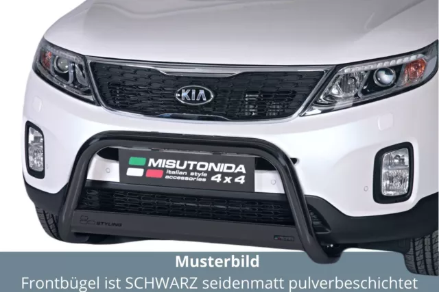 Frontbügel Edelstahl schwarz für KIA Sorento 2012 - 2015 63mm mit ABE Rammschutz