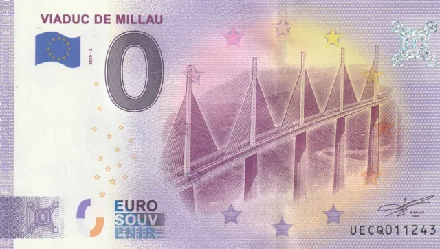 Billet touristiques 0 euro Viaduc de Millau     Réf:  405  de 2020