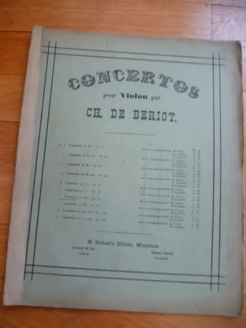 7éme Concerto en sol op.76 pour violon par CH. De Bériot Schott's
