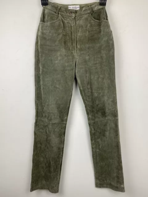 Vintage Lew Magram size 4 Women’s Green Suede Leather High Rise Pants