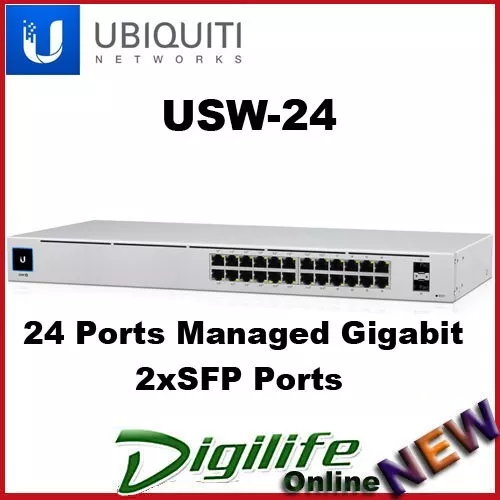 Ubiquiti UniFi USW-24 24 Ports Managed Gigabit Switch With 2xSFP