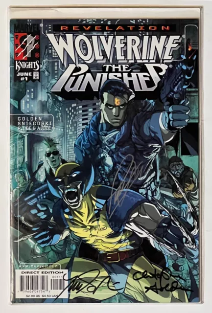 Revelation Wolverine The Punisher #1 NM Signed Pat Lee, Golden, Sniegoski w/ COA