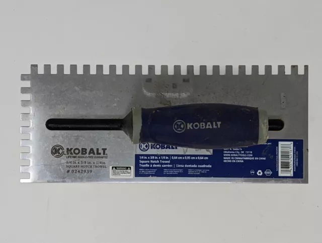 Kobalt 11-in Acier Inoxydable Carré Cran Céramique Sol Truelle 0242939 49186