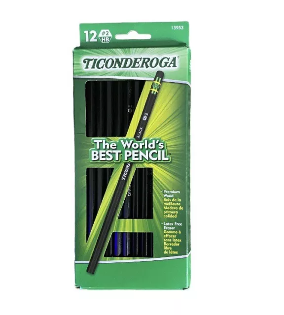 Ticonderoga Pencils Wood-Cased Graphite #2 HB Soft Black 1 pack of 12 count