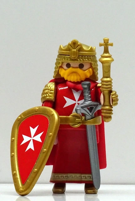 Super Set Playmobil Croisé Maltais – Chevalier Rouge – Custom – Occasion