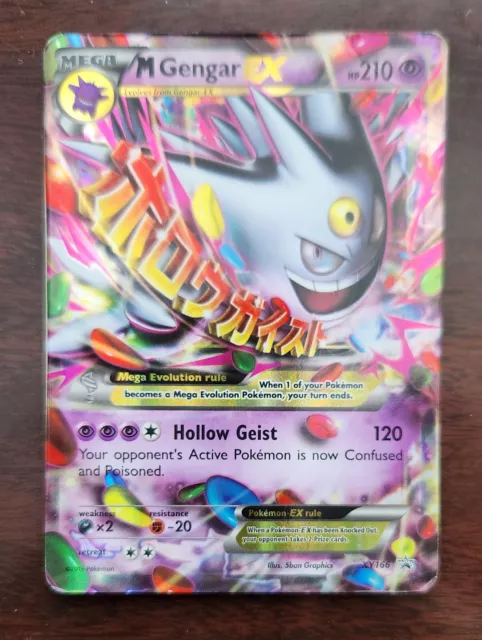 SHINY MEGA GENGAR EX HOLO RARE XY166 LP XY Black Star PROMO Card